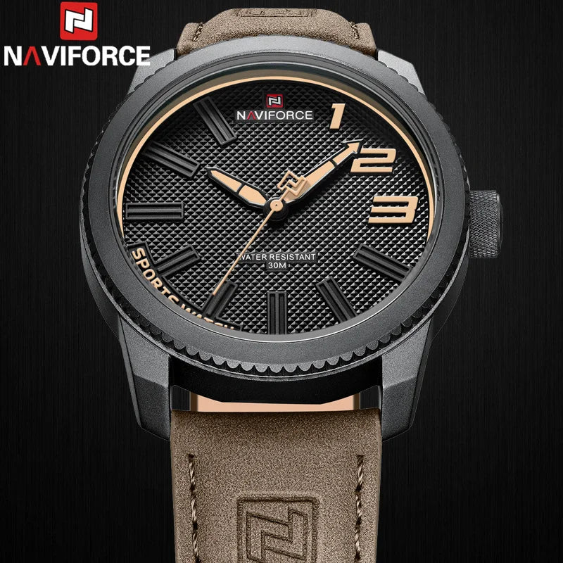 NAVIFORCE Men Wristwatch Top Brand Luxury Waterproof Watch Simple Sport Military Army Original Business Quartz Male Clock 9202 - IFINDALL