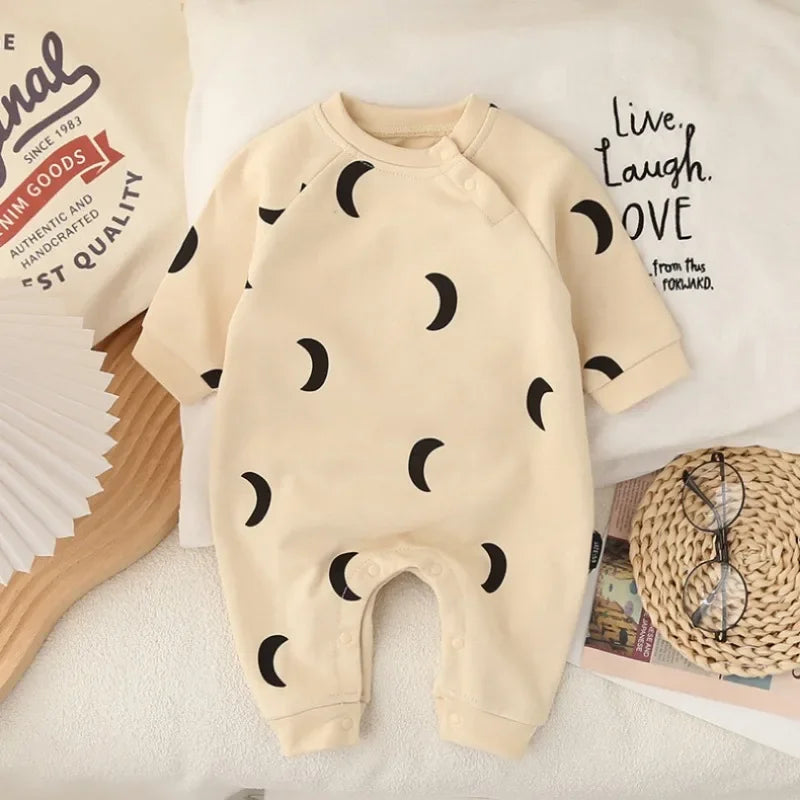 Spring Autumn Newborn Fashion Cartoon Suit Cotton Comfortable and Soft 0-12 Months Boys & Girls Long Sleeved Cute Baby Bodysuit
