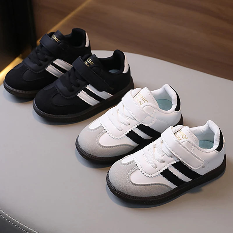 Chaussures de sport de printemps pour enfants, baskets ergonomiques en cuir PU, baskets à semelles souples pour enfants, chaussures de tennis pour garçons et filles