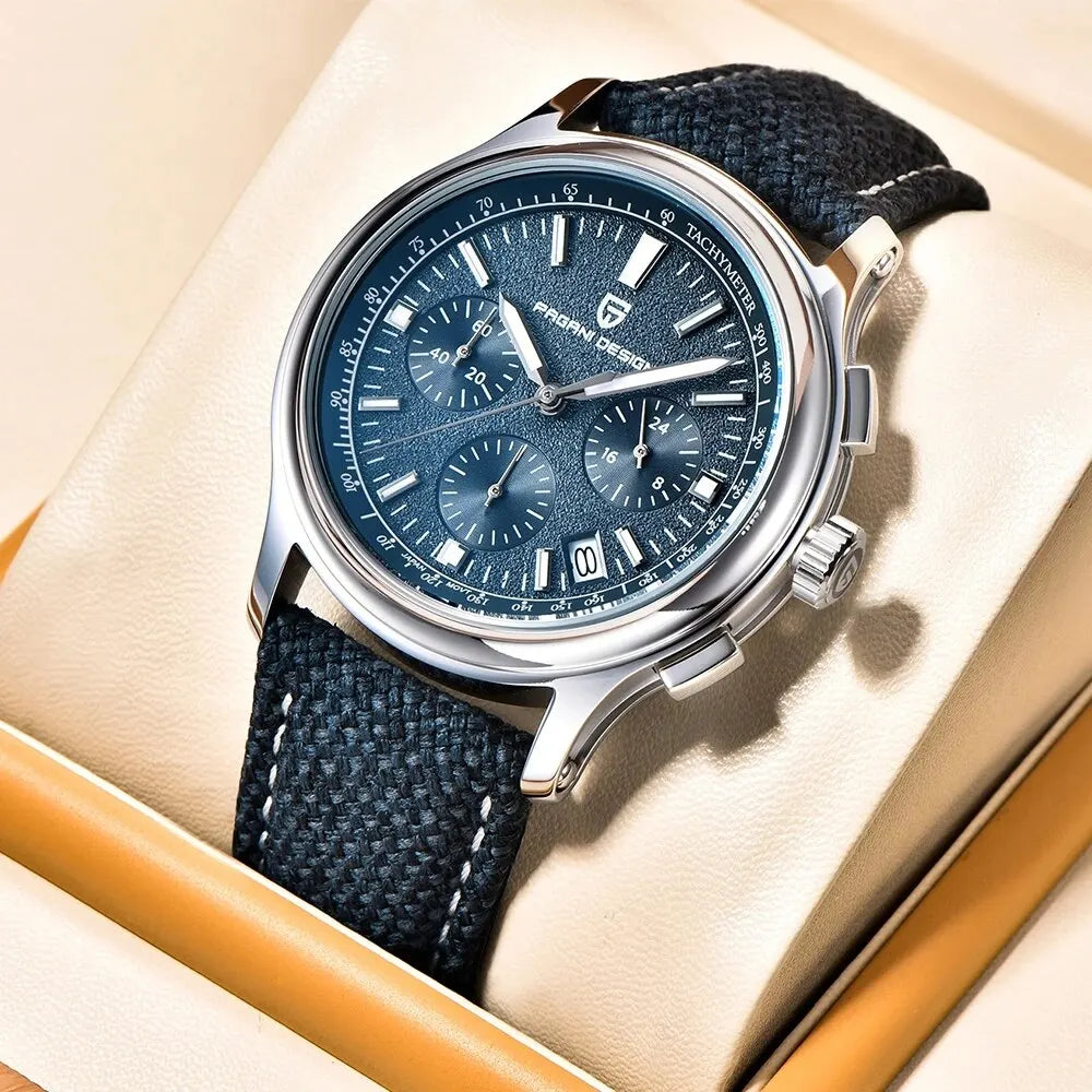 New PAGANI DESIGN 40MM Multifunctional Men's Quartz Watch Luxury Sapphire Glass AR Coated Chronograph Men's Watch - IFINDALL