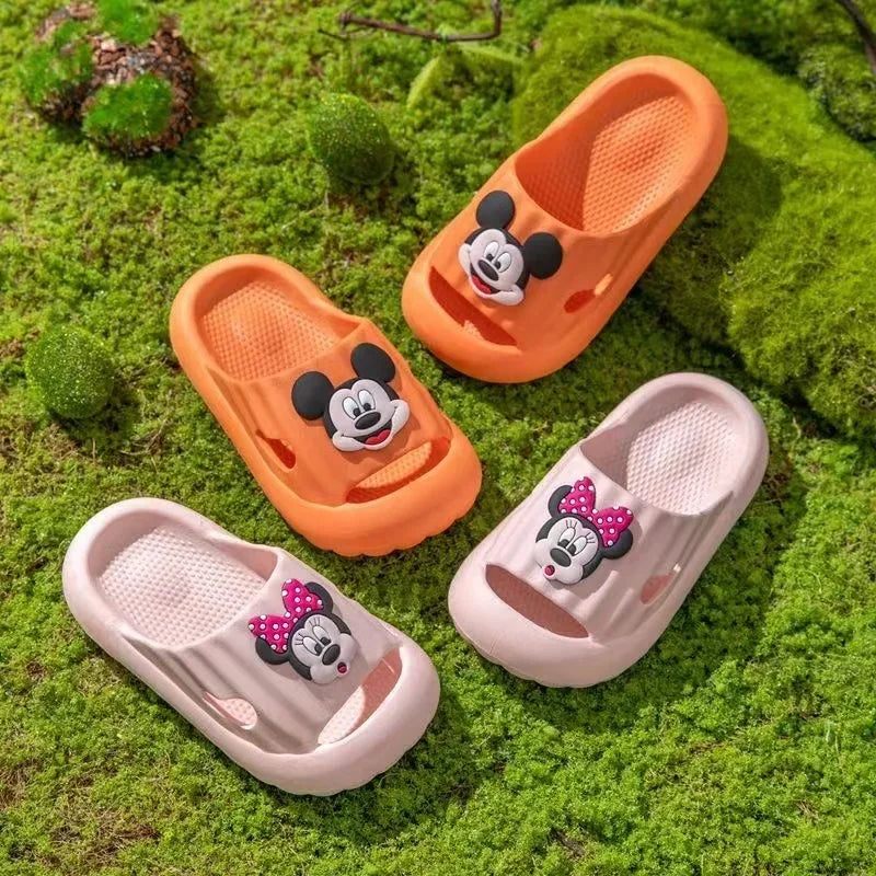 Chaussons d'été pour bébé garçon et fille, motif dessin animé Mickey Minnie Mouse, antidérapants, souples, pour la maison, l'intérieur et l'extérieur, pour la plage