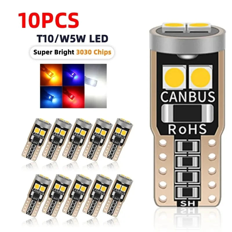 2/6/10Pcs T10 W5W 6SMD 3030 Super Bright LED Canbus No Error Car Interior Reading Dome Lights Auto Parking Lamp Wedg - IFINDALL