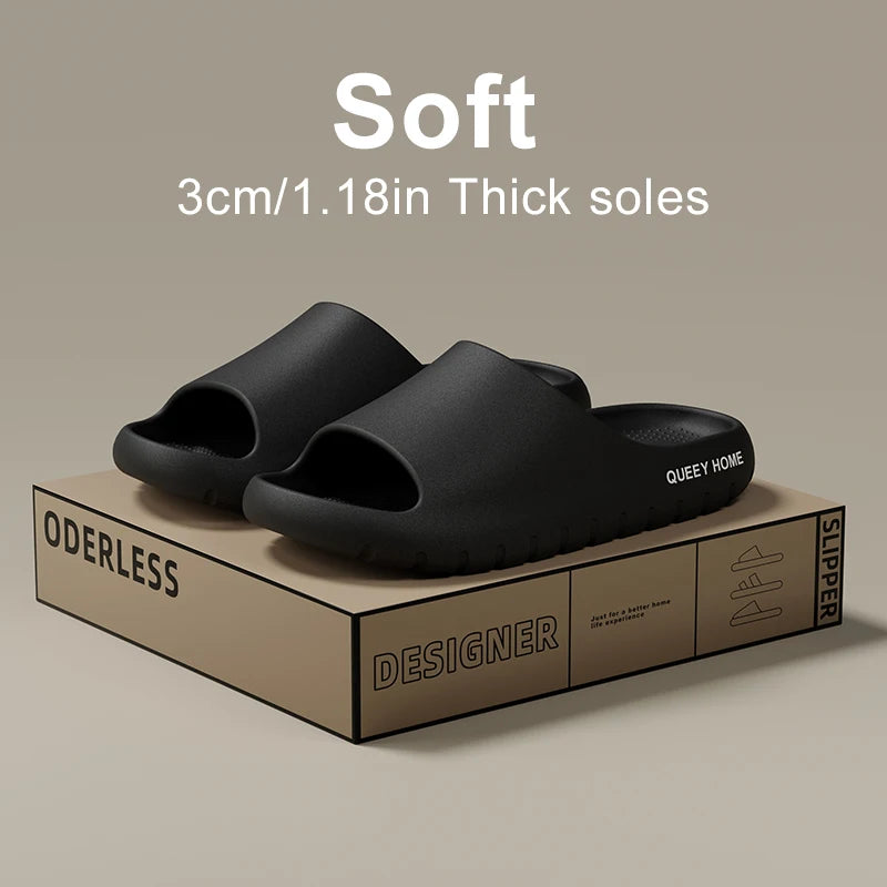 Queeyhome Men Slippers EVA Thick Soled Soft Sandals New Summer Fashion Non Slip Indoor Outdoor Beach Women Shoes - IFINDALL