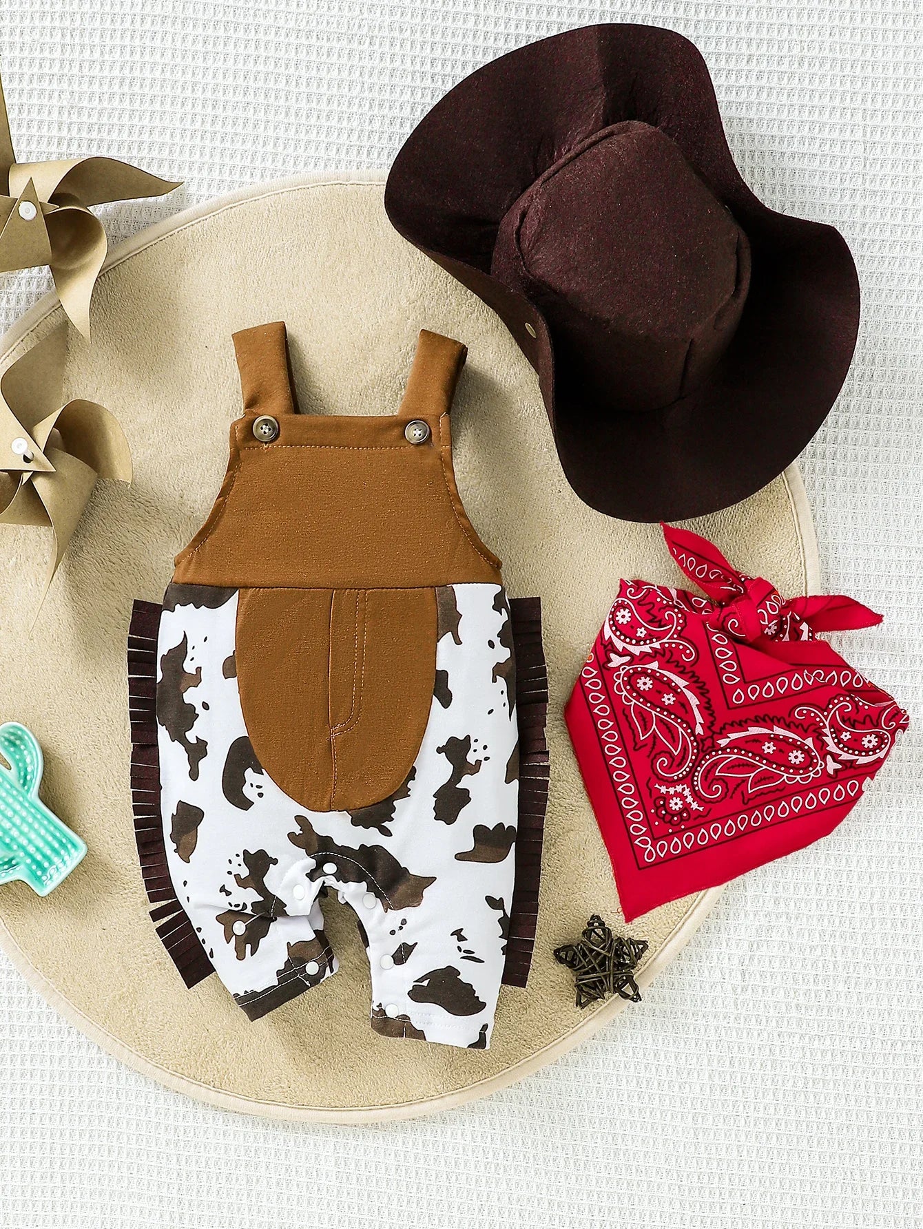 Baby Set Three Piece Children's Summer Rompers Kids Fashion Western Denim Clothing with Hat 0-12 Months Baby Boy Clothing