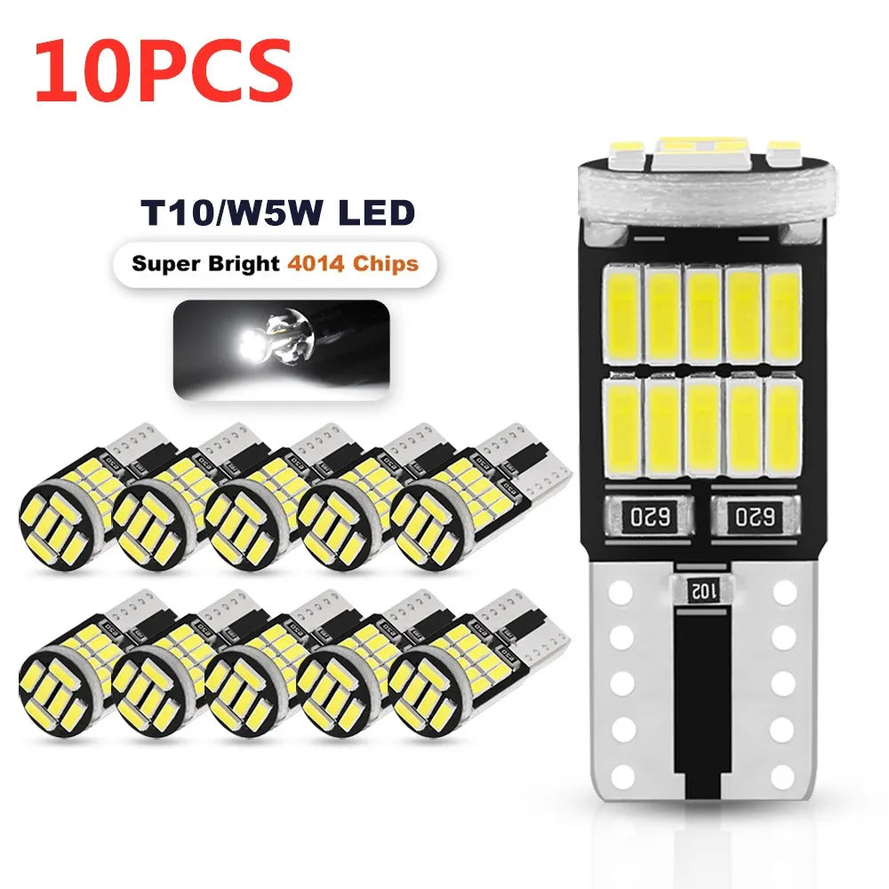2/10pcs LED T10 W5W 194 501 LED Canbus No Error Car Interior Light T10 26 SMD 4014 Chip Pure White Instrument Lights Bulb Lamp - IFINDALL