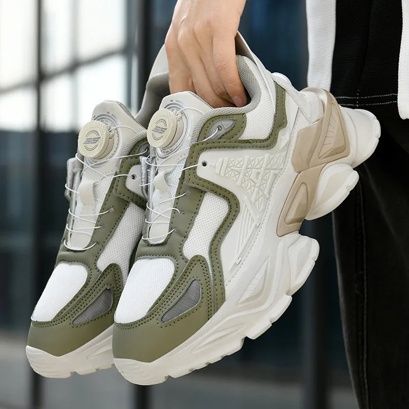 Sport Shose New Fashion Rotating Button Men Casual Shoes Comfortable Thick Sole Street Running Shoes Male Sneakers Men Luxury