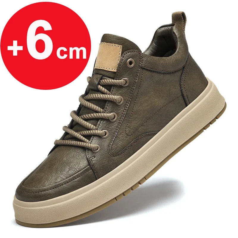 2024 Men's Elevator Shoes Men Sneakers Height Increasing Shoes 6cm Inner Increasing Lift Shoes for Men Hidden Heels Casual Shoes - IFINDALL