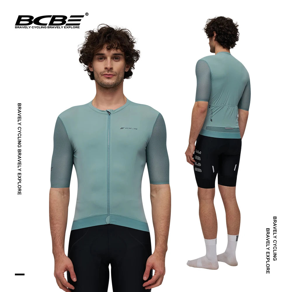 BCBE Men Cycling Jersey Short Sleeve Lightweight Race Fit Aero Cycling Jersey Pro MTB Road Bike Shirts Maillot Ciclismo Hombre