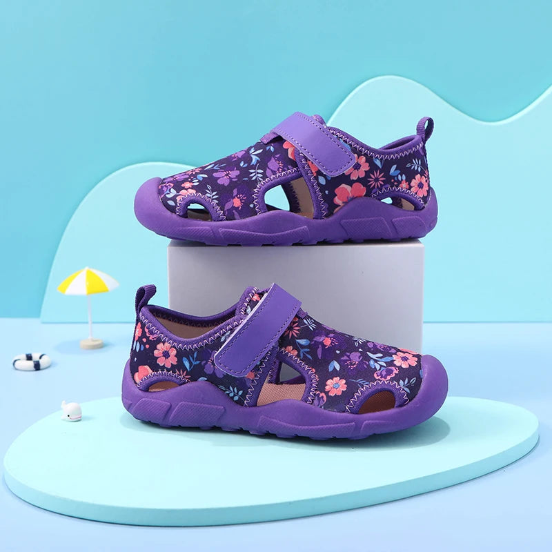 Sandales pour enfants, garçons et filles, sandales de sport d'été à bout renforcé, chaussures de plage