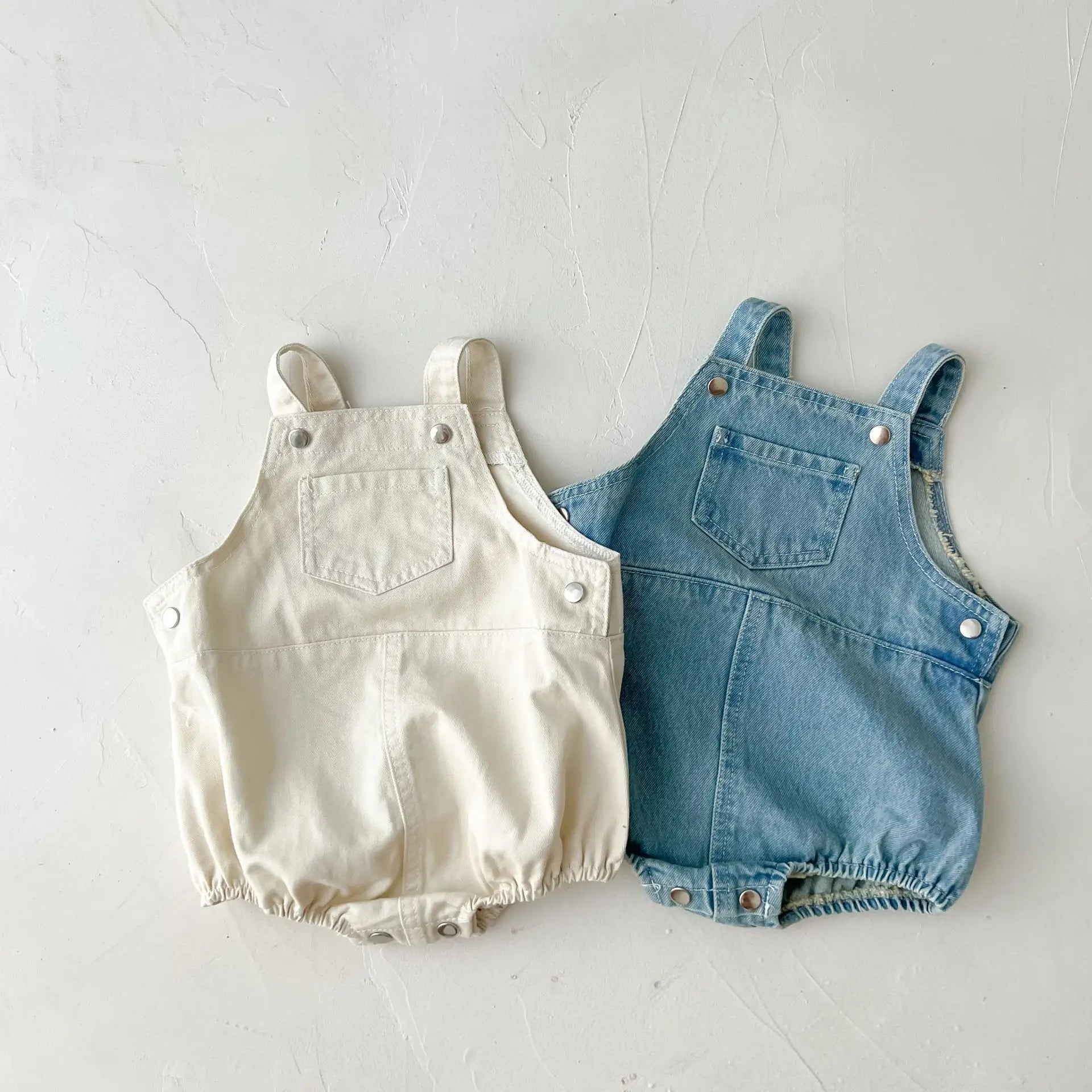 Cute Baby Pocket Overalls Denim Overalls Baby Fashion One-piece Romper 0-3T Newborn Boy Girls Clothes