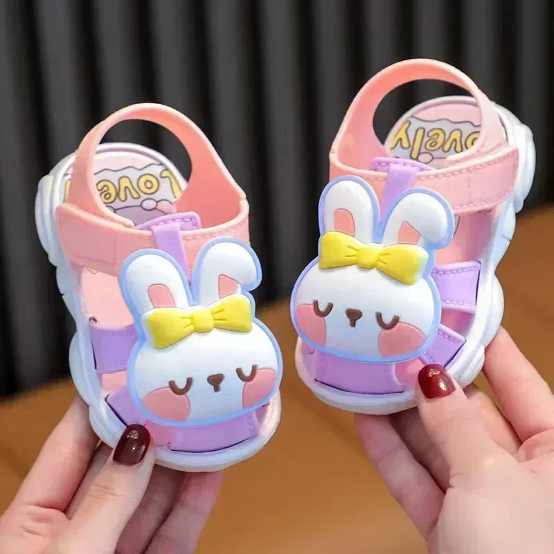 Sandales pour enfants, chaussons pour bébés filles avec semelles souples antidérapantes pour chaussures d'été pour tout-petits