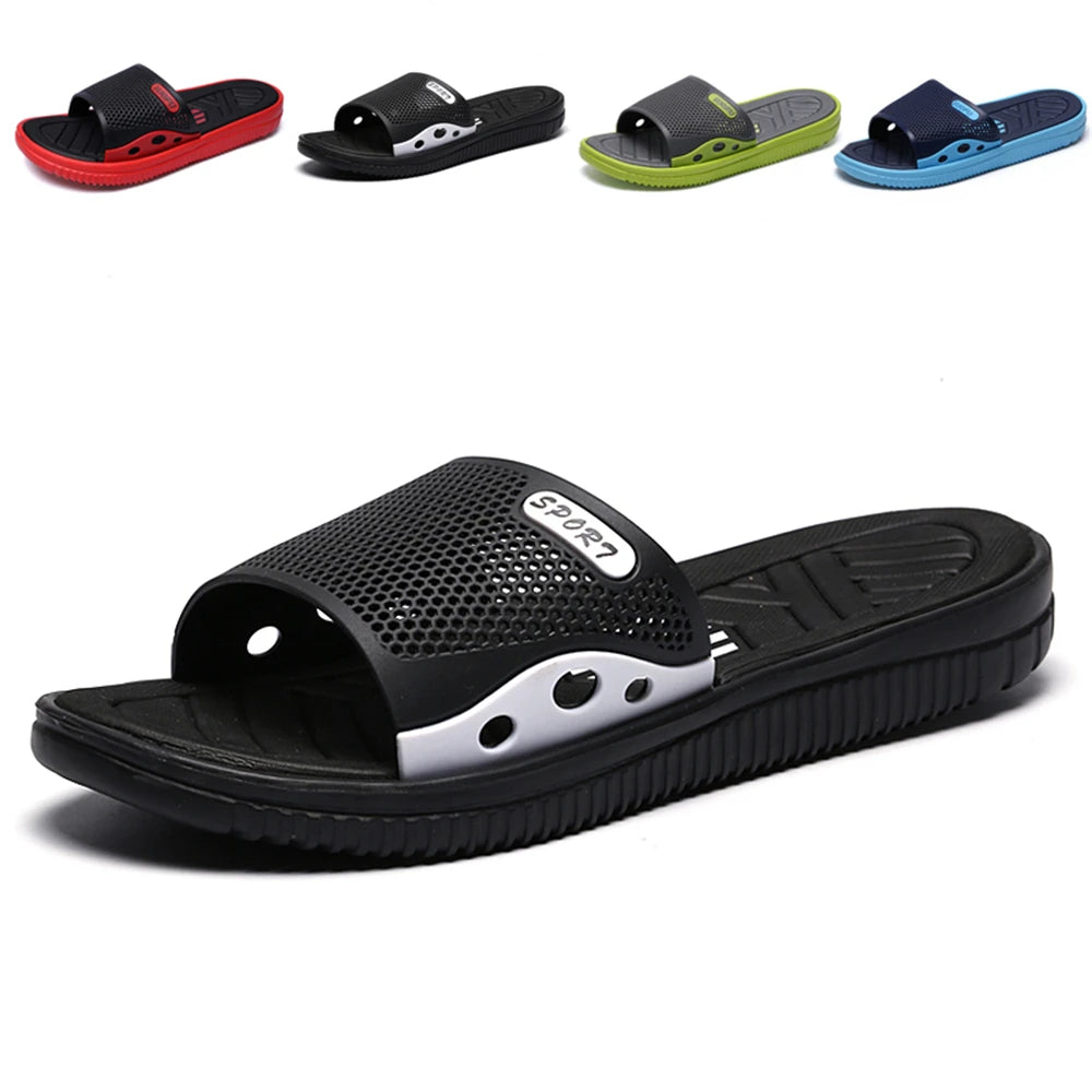 Flip Flops Sports Style Men's Slippers Summer Comfortable Breathable Casual Men's Sandals Home Bathroom Non-slip Male Slippers - IFINDALL