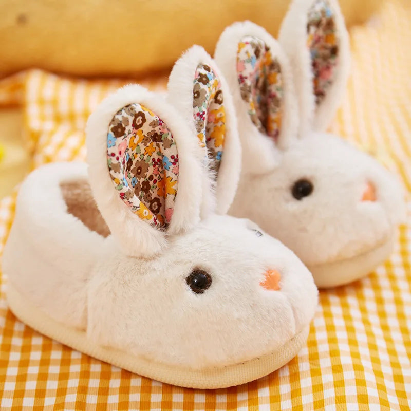 Chaussures pour enfants, pantoufles en fourrure pour filles, antidérapantes, chaudes, tendance, en coton, à semelle épaisse, pour l'automne et l'hiver
