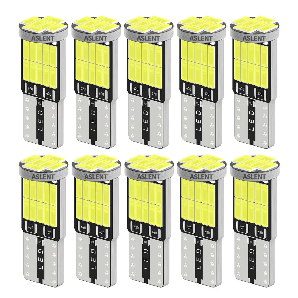 10pcs W5W Led T10 168 194 Signal Lamp Canbus 4014 26SMD For Car Interior Map Dome Lights Parking Position Lights white 6000K - IFINDALL