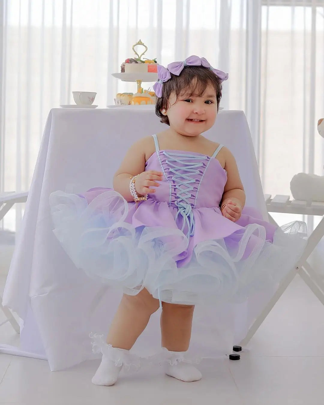 Lovey Flower Girl Dresses for Wedding With Bow Suspender Girl Kids Birthday Ball Gown First Holy Communion Gowns Customized