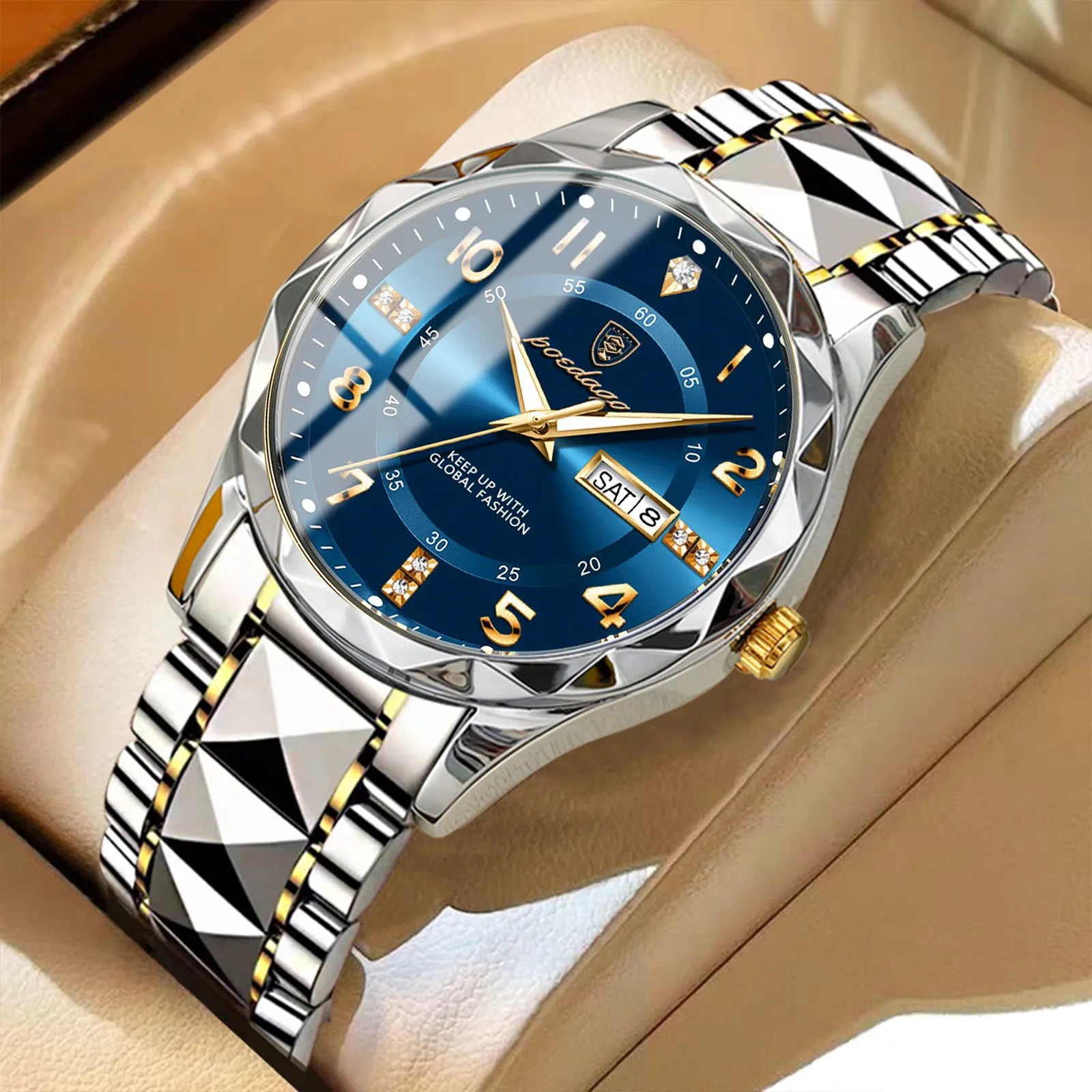 POEDAGAR Luxury Business Men's Wristwatch Stainless Steel Date Week Man Watch Waterproof Luminous Fashion Quartz Watches For Men - IFINDALL