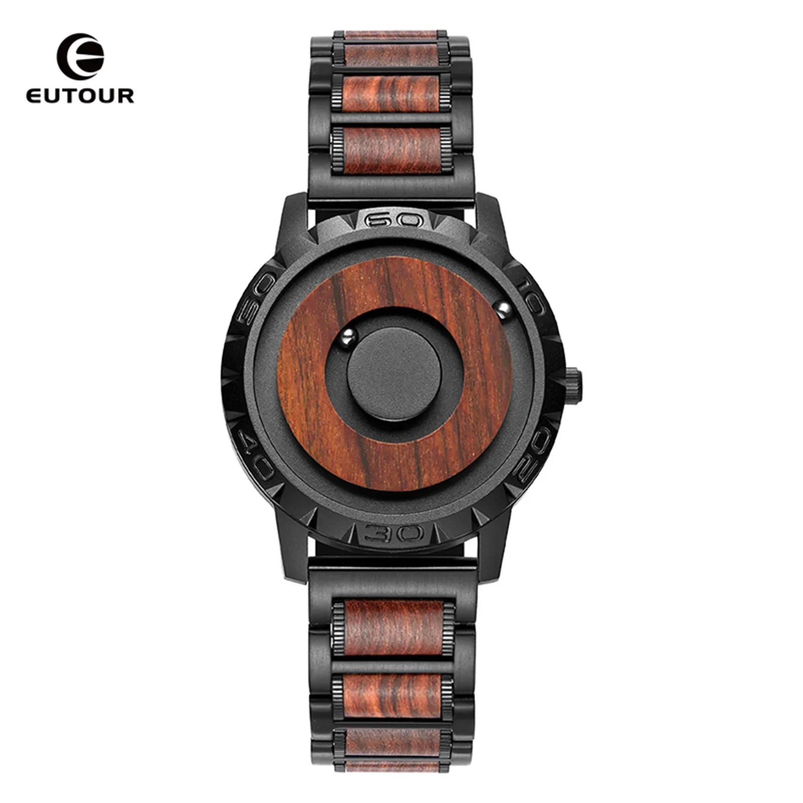EUTOUR-Men's Solid Wood Magnetic Watch Luxury Sports Quartz Waterproof Watch Original Fashion Business Casual Watch - IFINDALL