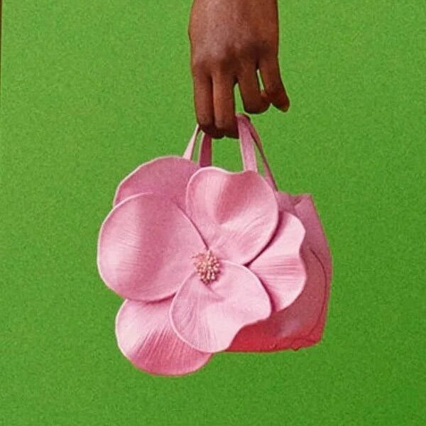 Sac fourre-tout à bandoulière style français avec pétales de fleurs