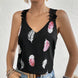 Women's Printed Feather Pattern Design V-neck Fashionable Slimming Camisole Vest - IFINDALL