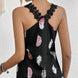 Women's Printed Feather Pattern Design V-neck Fashionable Slimming Camisole Vest - IFINDALL