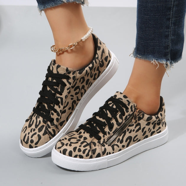 Leopard Print All-matching Four Seasons Lace Up Casual Sneaker by IFINDALL