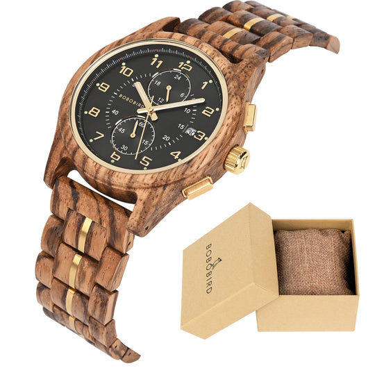 BOBO BIRD Watch Wood Wristwatch Man Handcrafted Vintage New Wooden Quartz Watch With Stylish Natural Wood Watch Unique Custom - IFINDALL