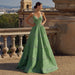 Sharon Said Luxury Beaded Green Spaghetti Arabia Elegant Evening dress for 2025 Dubai Women Wedding Party Gown SS225 Customized - IFINDALL