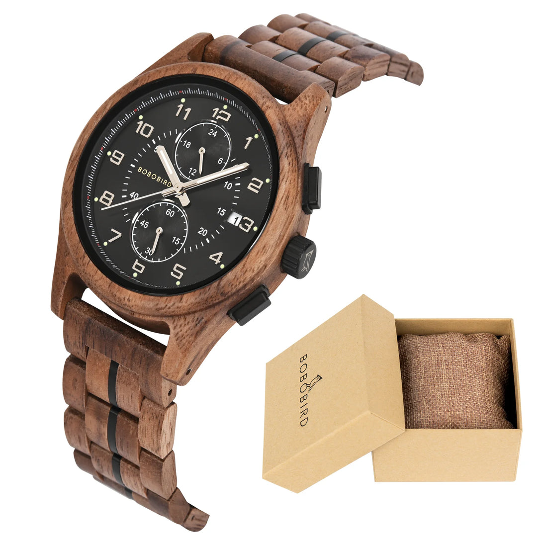 BOBO BIRD Watch Wood Wristwatch Man Handcrafted Vintage New Wooden Quartz Watch With Stylish Natural Wood Watch Unique Custom - IFINDALL