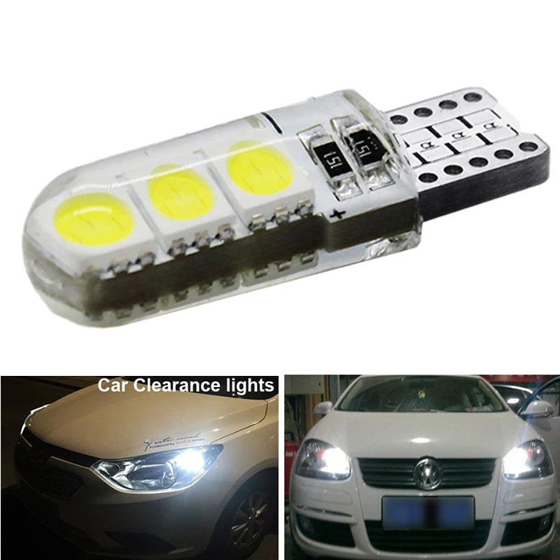 2/6/10 T10 W5W Car LED Bulb Turn Signal Light Interior Dome Reading Light License Plate Wedge Side Super Bright White 12V 6SMD - IFINDALL