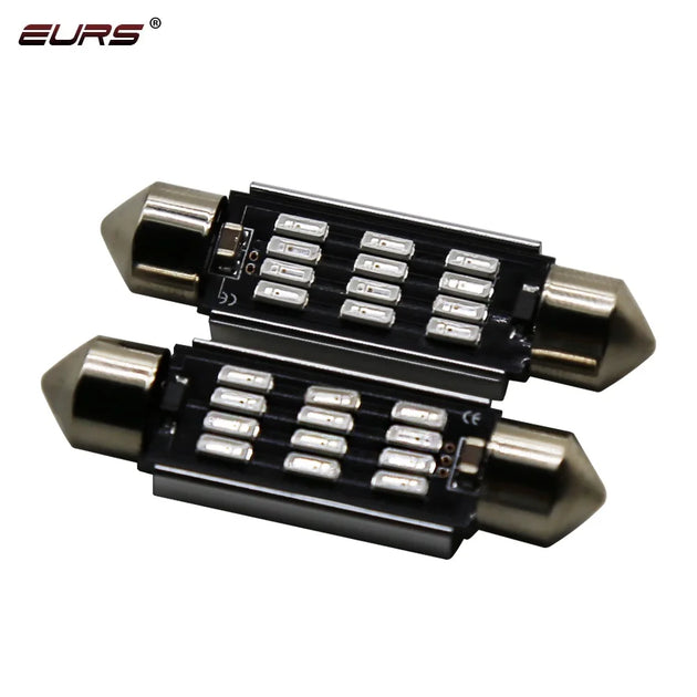 EURS 31MM 36mm 39mm 41mm Dome Light 12SMD 4014 SMD CANBUS Error Free Car Interior Bulb License Plate Lamp white red blue 12V 24V - IFINDALL