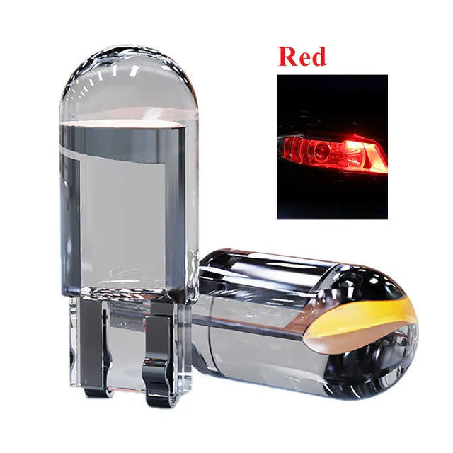2PCS W5W Led T10 Car Light COB Glass 6000K White Auto Automobiles License Plate Lamp Led Dome Read DRL Bulb Style 12V - IFINDALL