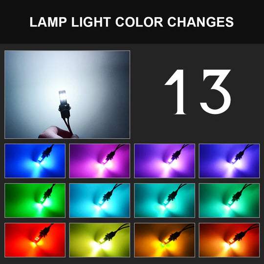 EURS RGB T10 W5W 10 SMD Colorful Car LED Clearance Light Marker Lamp Position Light with Remote Control 12V Auto Atmosphere lamp - IFINDALL