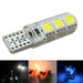 2/6/10 T10 W5W Car LED Bulb Turn Signal Light Interior Dome Reading Light License Plate Wedge Side Super Bright White 12V 6SMD - IFINDALL