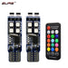 EURS RGB T10 W5W 10 SMD Colorful Car LED Clearance Light Marker Lamp Position Light with Remote Control 12V Auto Atmosphere lamp - IFINDALL