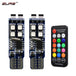 EURS RGB T10 W5W 10 SMD Colorful Car LED Clearance Light Marker Lamp Position Light with Remote Control 12V Auto Atmosphere lamp - IFINDALL
