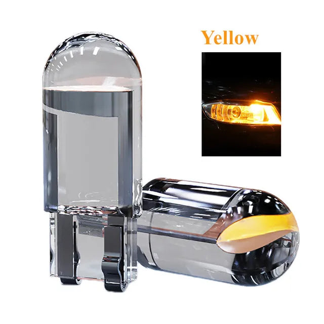 2PCS W5W Led T10 Car Light COB Glass 6000K White Auto Automobiles License Plate Lamp Led Dome Read DRL Bulb Style 12V - IFINDALL