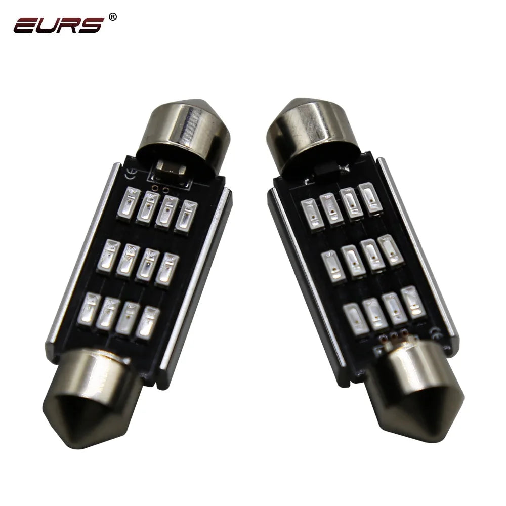EURS 31MM 36mm 39mm 41mm Dome Light 12SMD 4014 SMD CANBUS Error Free Car Interior Bulb License Plate Lamp white red blue 12V 24V - IFINDALL