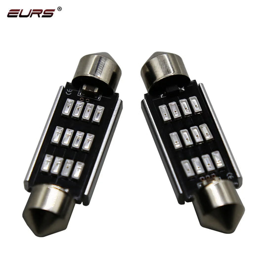 EURS 31MM 36mm 39mm 41mm Dome Light 12SMD 4014 SMD CANBUS Error Free Car Interior Bulb License Plate Lamp white red blue 12V 24V - IFINDALL