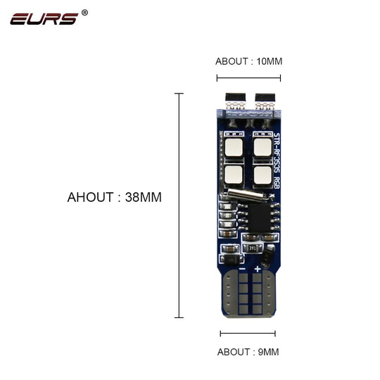 EURS RGB T10 W5W 10 SMD Colorful Car LED Clearance Light Marker Lamp Position Light with Remote Control 12V Auto Atmosphere lamp - IFINDALL
