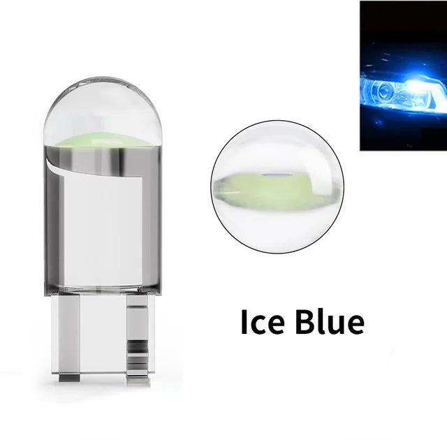 2PCS W5W Led T10 Car Light COB Glass 6000K White Auto Automobiles License Plate Lamp Led Dome Read DRL Bulb Style 12V - IFINDALL