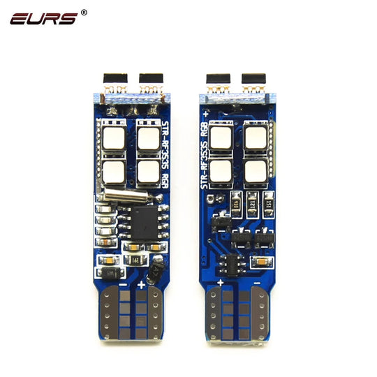 EURS RGB T10 W5W 10 SMD Colorful Car LED Clearance Light Marker Lamp Position Light with Remote Control 12V Auto Atmosphere lamp - IFINDALL