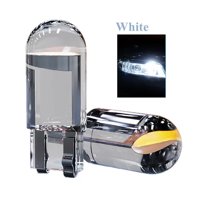 2PCS W5W Led T10 Car Light COB Glass 6000K White Auto Automobiles License Plate Lamp Led Dome Read DRL Bulb Style 12V - IFINDALL