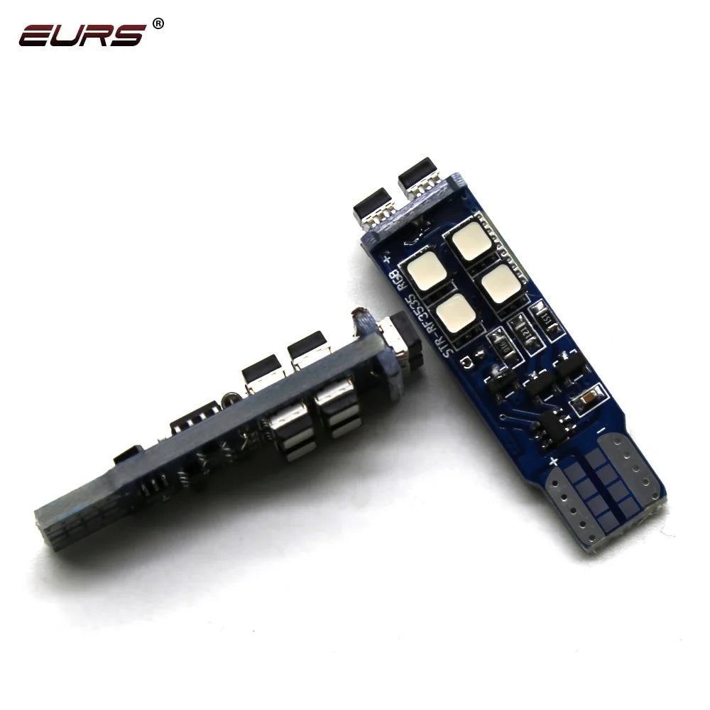 EURS RGB T10 W5W 10 SMD Colorful Car LED Clearance Light Marker Lamp Position Light with Remote Control 12V Auto Atmosphere lamp - IFINDALL