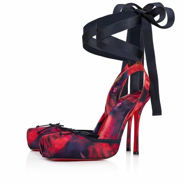 Pig Nose Ballet High Heels Stilettos Bow Sandals by IFINDALL