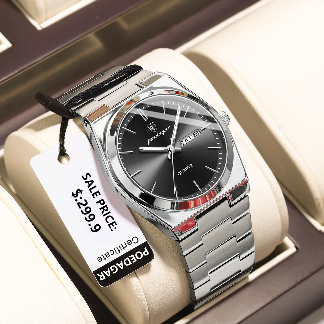 POEDAGAR High Quality Watches For Men Stainless Steel Waterproof Luminous Man Watch Date Week Luxury Business Quartz Men's Watch - IFINDALL