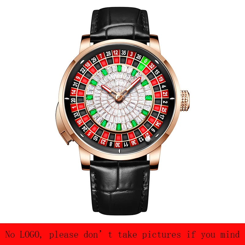 Pindu Player Gambling Series Men's Watch European Roulette Poker Game Fully Automatic Mechanical Sports Design Party Watch - IFINDALL