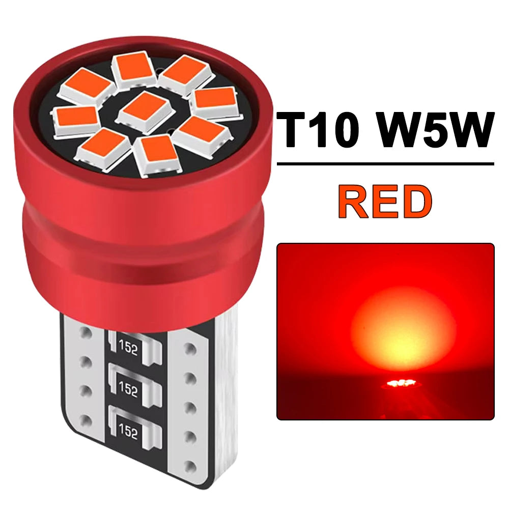2/4/10/20 PCS CANBUS T10 W5W LED Bulb 12V 2016-9SMD 6500K Bright White Yellow Red Blue Car Interior Dome Door Maps Trunk Lights - IFINDALL