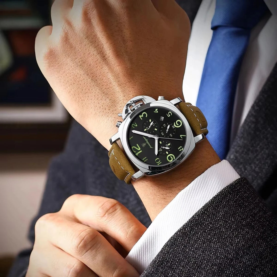 POEDAGAR Sports Military Watch For Men Waterproof Luminous Leather Man Watch Quartz High Quality Men's Sports Watches Male Reloj - IFINDALL