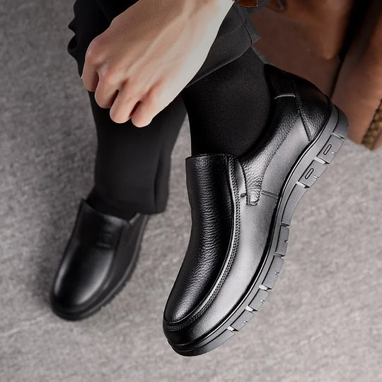 New Genuine Leather Handmade Shoes Casual Shoes For Men Flat Platform Walking Shoe Outdoor Footwear Loafers Breathable Sneakers - IFINDALL
