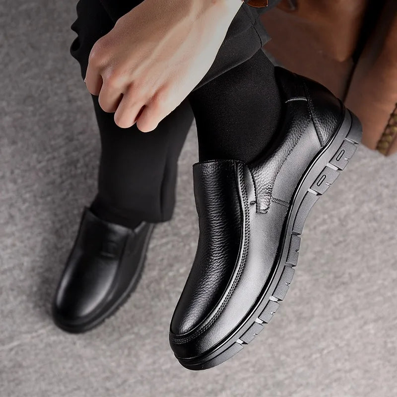 New Genuine Leather Handmade Shoes Casual Shoes For Men Flat Platform Walking Shoe Outdoor Footwear Loafers Breathable Sneakers - IFINDALL